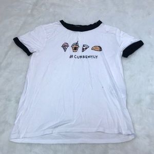 White T-shirt with food art